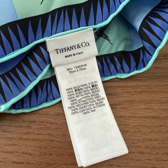 Bird on a Rock Square Scarf in Infinity Blue Silk - Picture 4 of 4